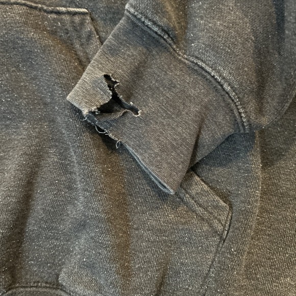 Vtg Orange County Chopper Hoodie Mens Medium Large Faded Black Distressed Y2K - Picture 7 of 10